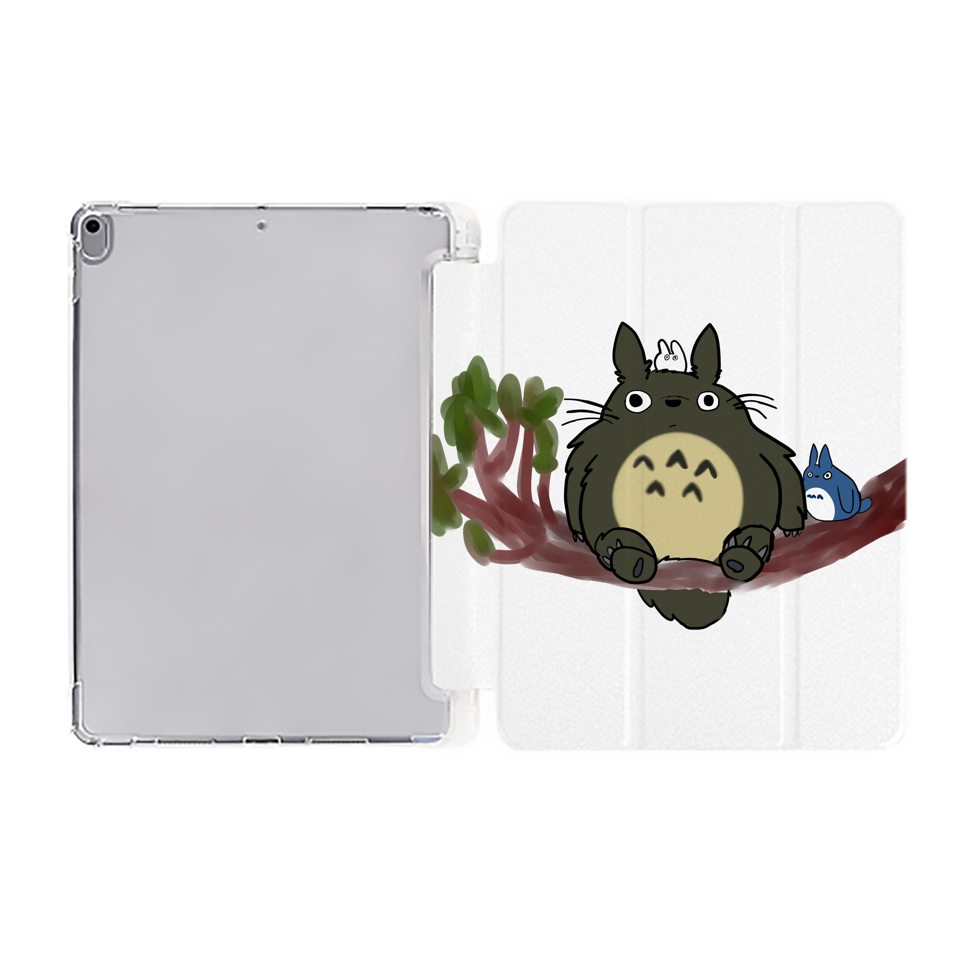 （画像用） となりのトトロ 草壁メイ 草壁サツキ My Neighbor Totoro Satsuki Kusakabe Mei Kusakabe IPad ケース ペン収納付き 三つ折りスタンド PUレザー×シリコン 対応機種9.5/10.5/10.9インチ